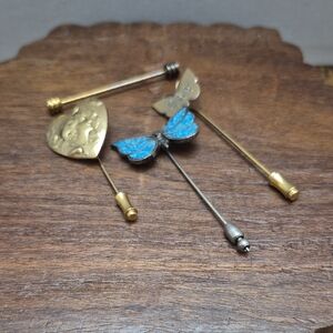 Gold and Silver Hat/Lapel Pins Lot Of 4